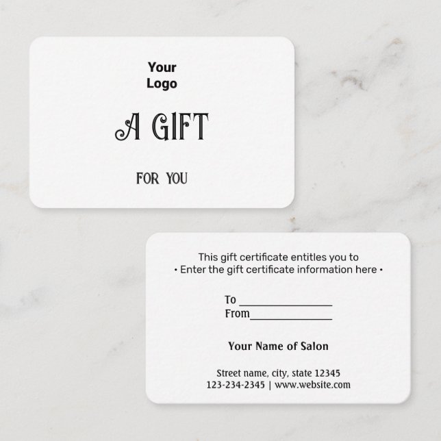 simple minimal add your name text address logo dis business card (Front/Back)