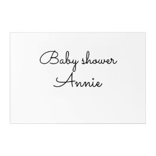 simple minimal add your name text baby shower thro acrylic print