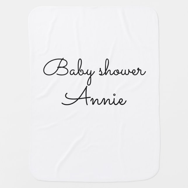 simple minimal add your name text baby shower thro blanket (Front)