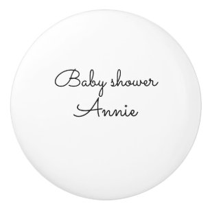 simple minimal add your name text baby shower thro ceramic knob