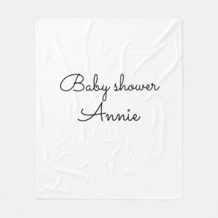 simple minimal add your name text baby shower thro fleece blanket