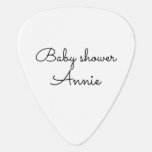 simple minimal add your name text baby shower thro guitar pick<br><div class="desc">design</div>