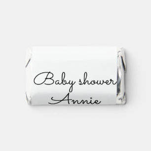 simple minimal add your name text baby shower thro hershey's miniatures
