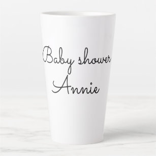 simple minimal add your name text baby shower thro latte mug