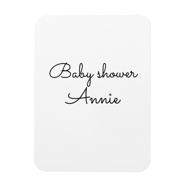 simple minimal add your name text baby shower thro magnet (Vertical)