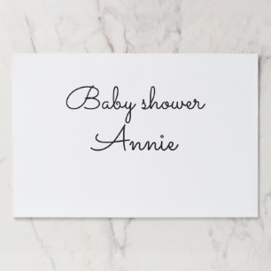 simple minimal add your name text baby shower thro paper pad