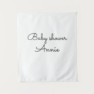 simple minimal add your name text baby shower thro tapestry