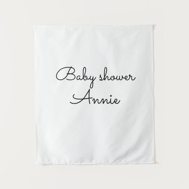 simple minimal add your name text baby shower thro tapestry (Front)