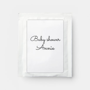 simple minimal add your name text baby shower thro tea bag drink mix