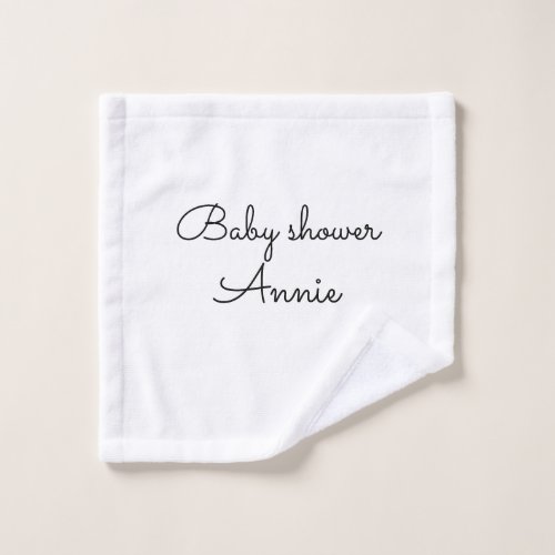 simple minimal add your name text baby shower thro wash cloth