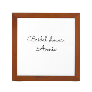 simple minimal add your name text bridal shower t desk organizer