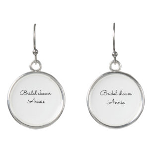 simple minimal add your name text bridal shower t earrings