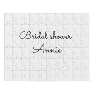 simple minimal add your name text bridal shower t jigsaw puzzle