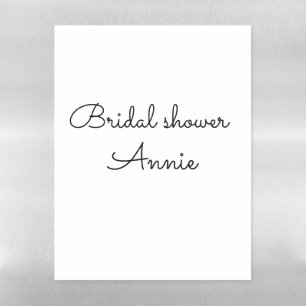 simple minimal add your name text bridal shower t magnetic dry erase sheet