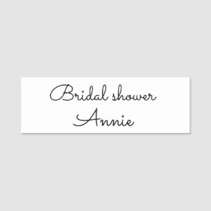 simple minimal add your name text bridal shower t name tag
