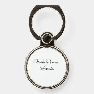 simple minimal add your name text bridal shower t phone ring stand