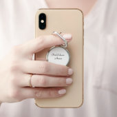 simple minimal add your name text bridal shower  t phone ring stand (In Situ)