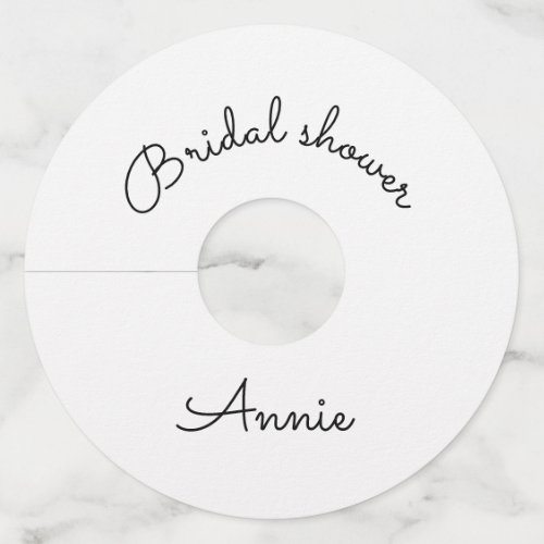 simple minimal add your name text bridal shower  t wine glass tag