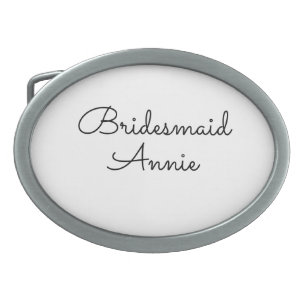 simple minimal add your name text bridesmaid gift belt buckle