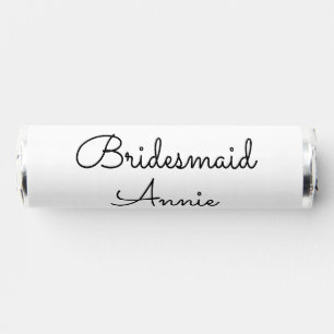 simple minimal add your name text bridesmaid gift breath savers® mints