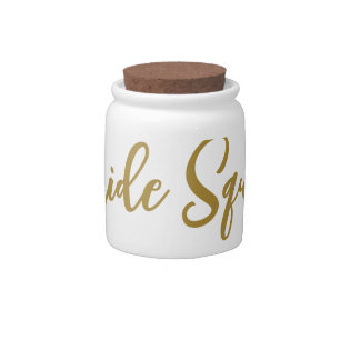 simple minimal add your name text bridesmaid gift candy jar