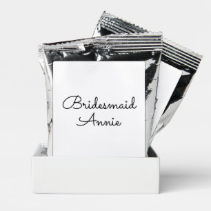 simple minimal add your name text bridesmaid gift coffee drink mix