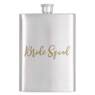 simple minimal add your name text bridesmaid gift flask
