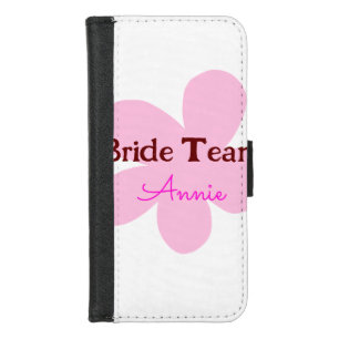 simple minimal add your name text bridesmaid gift iPhone 8/7 wallet case
