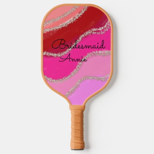 simple minimal add your name text bridesmaid gift  pickleball paddle