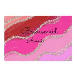 simple minimal add your name text bridesmaid gift placemat