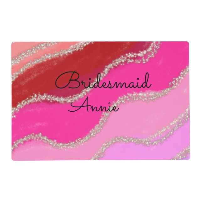 simple minimal add your name text bridesmaid gift  placemat (Front)