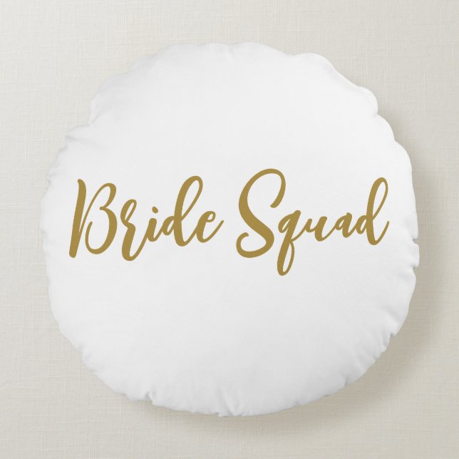 simple minimal add your name text bridesmaid gift  round pillow (Front)