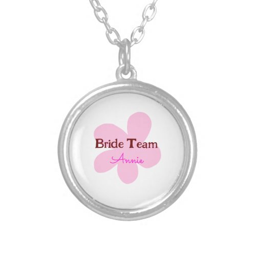 simple minimal add your name text bridesmaid gift  silver plated necklace