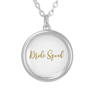 simple minimal add your name text bridesmaid gift  silver plated necklace