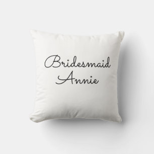 simple minimal add your name text bridesmaid gift throw pillow
