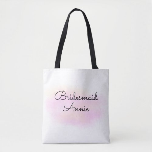 simple minimal add your name text bridesmaid gift  tote bag