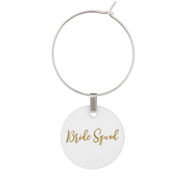 simple minimal add your name text bridesmaid gift  wine charm (Front)