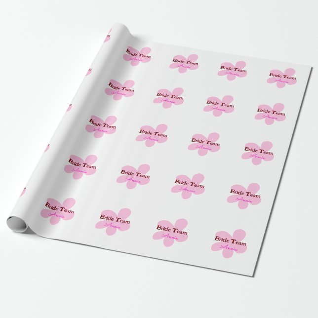 simple minimal add your name text bridesmaid gift  wrapping paper (Unrolled)