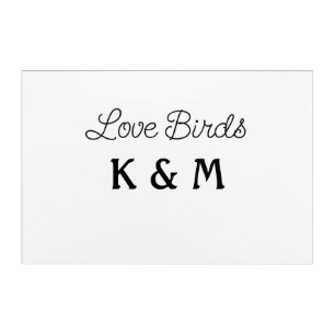 simple minimal add your name text love birds text acrylic print