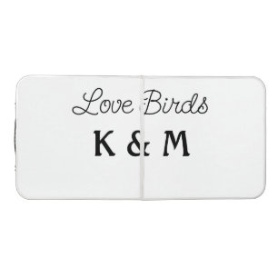 simple minimal add your name text love birds text beer pong table