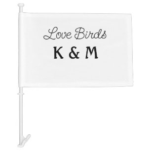 simple minimal add your name text love birds text car flag