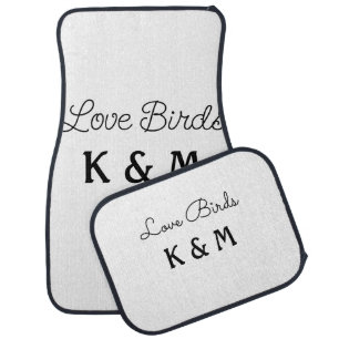 simple minimal add your name text love birds text  car floor mat