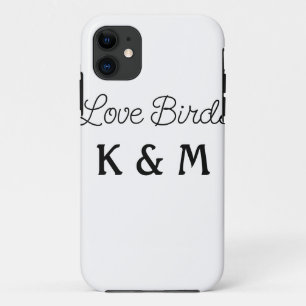 simple minimal add your name text love birds text iPhone 11 case