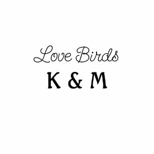 simple minimal add your name text love birds text cutout