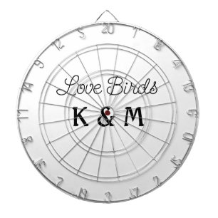 simple minimal add your name text love birds text dart board