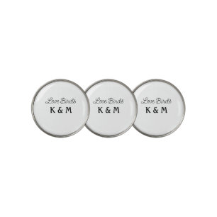 simple minimal add your name text love birds text golf ball marker