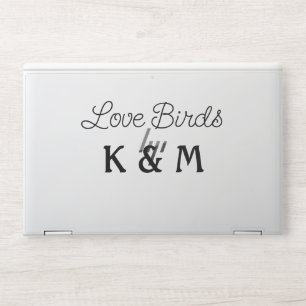 simple minimal add your name text love birds text HP laptop skin