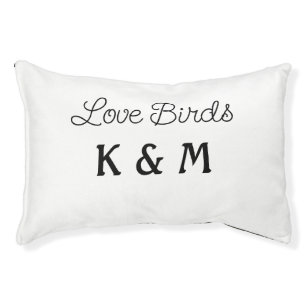 simple minimal add your name text love birds text pet bed