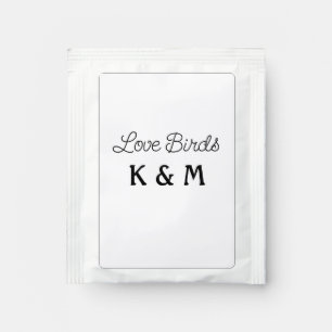 simple minimal add your name text love birds text tea bag drink mix