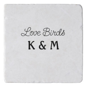simple minimal add your name text love birds text trivet